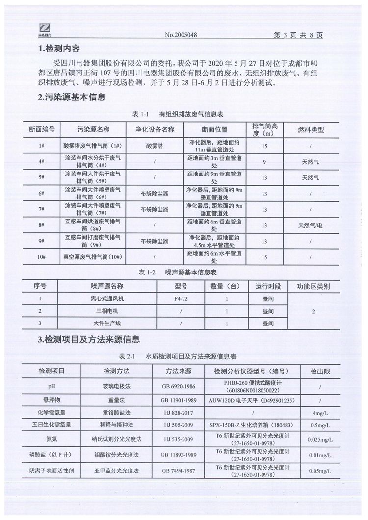 九游电器集团股份有限公司2020年环境信息公开