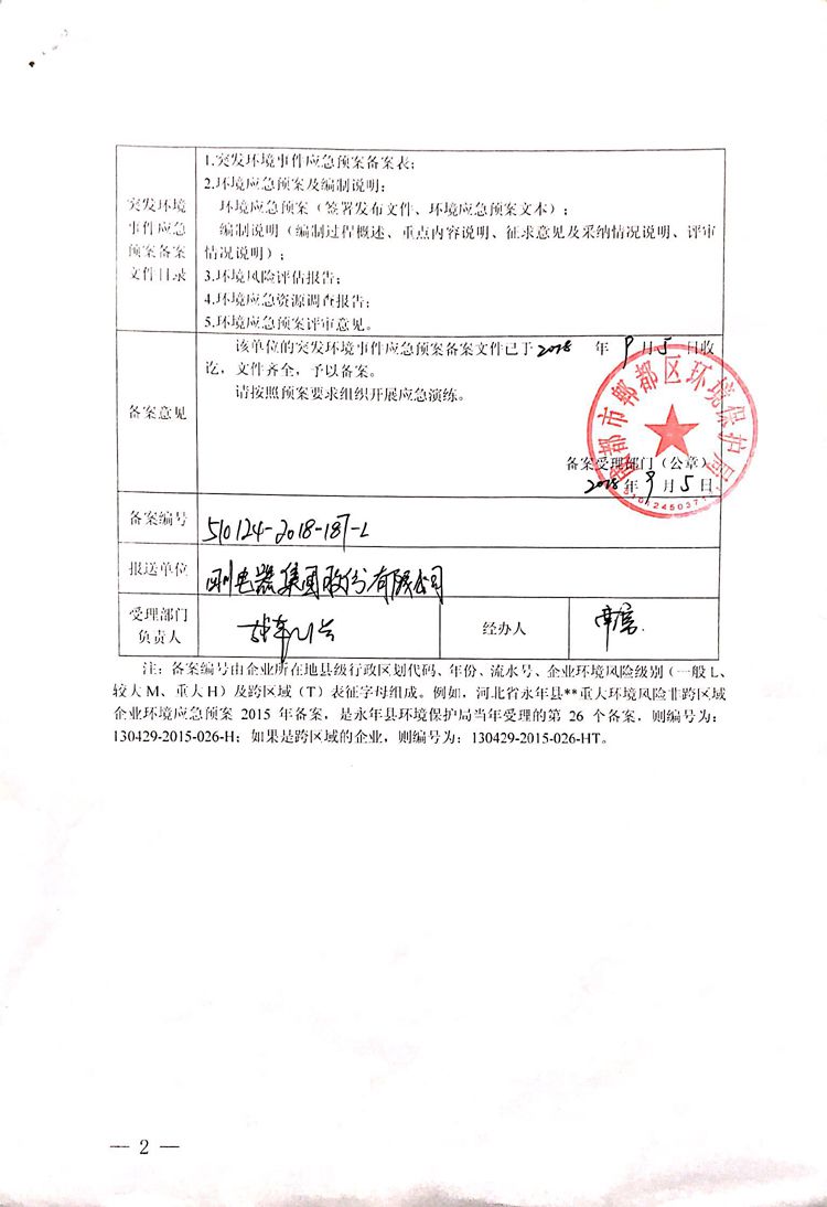 九游电器集团股份有限公司2020年环境信息公开